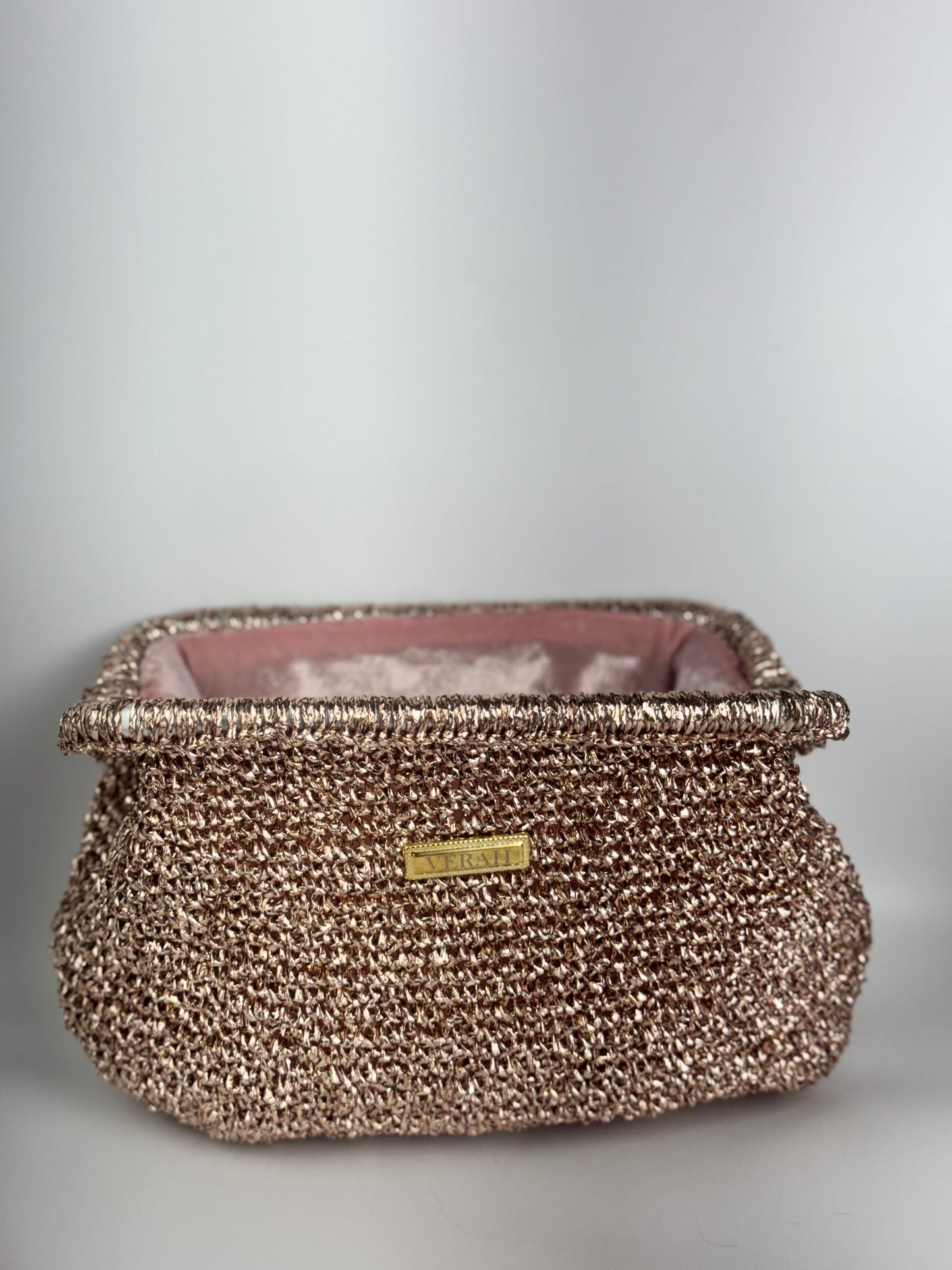 Bronze Glow • Handcrafted Woven Clutch