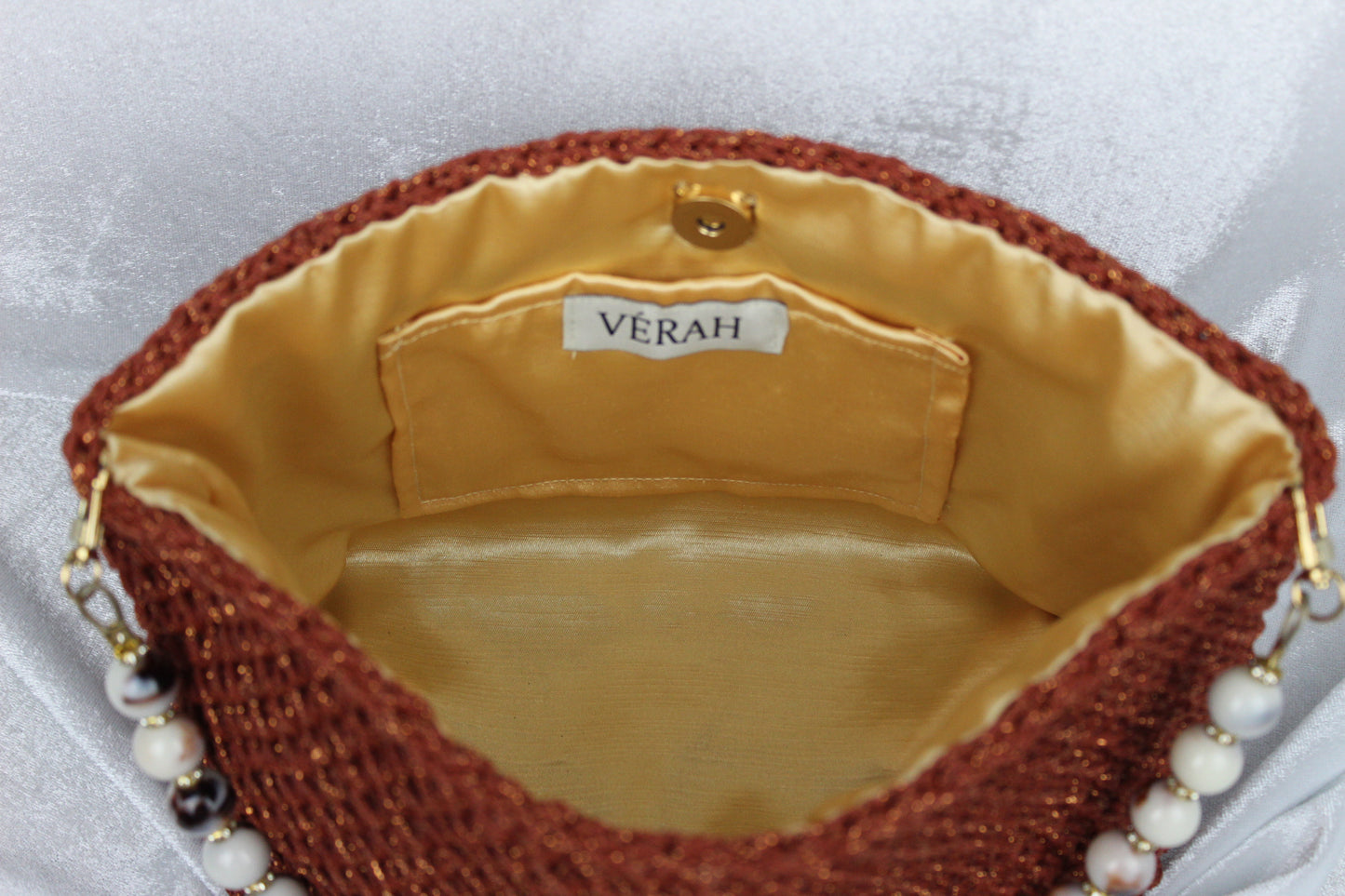 Pearl Accent • Handcrafted Woven Bag
