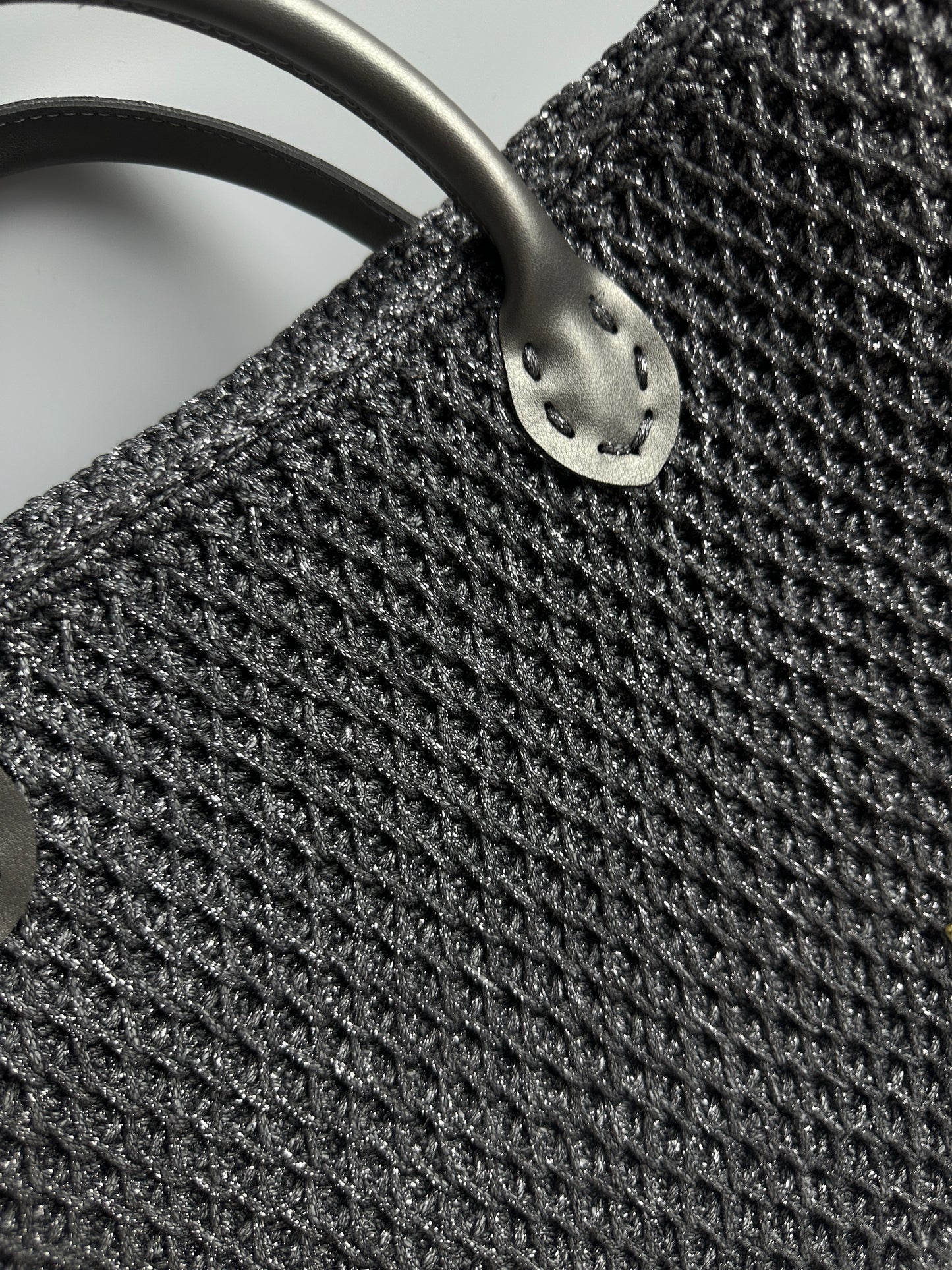 Silver Glow • Handcrafted Woven Bag
