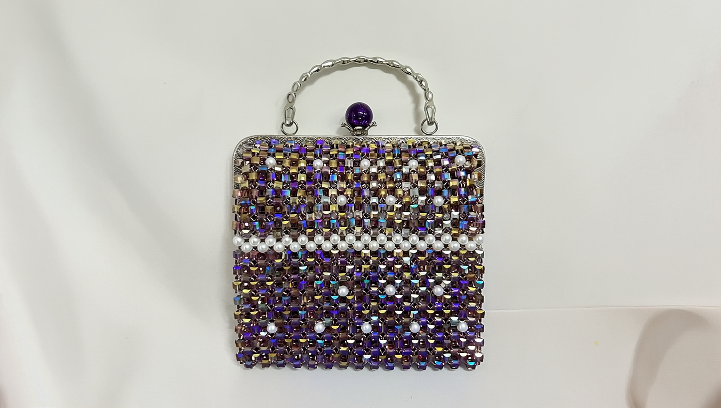 Amethyst Crystal • Handcrafted Woven Bag