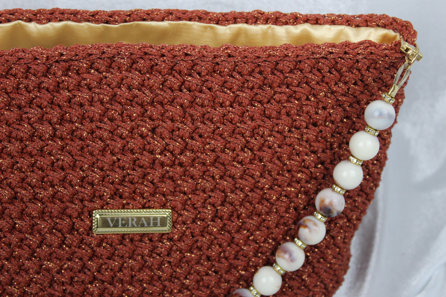Pearl Accent • Handcrafted Woven Bag