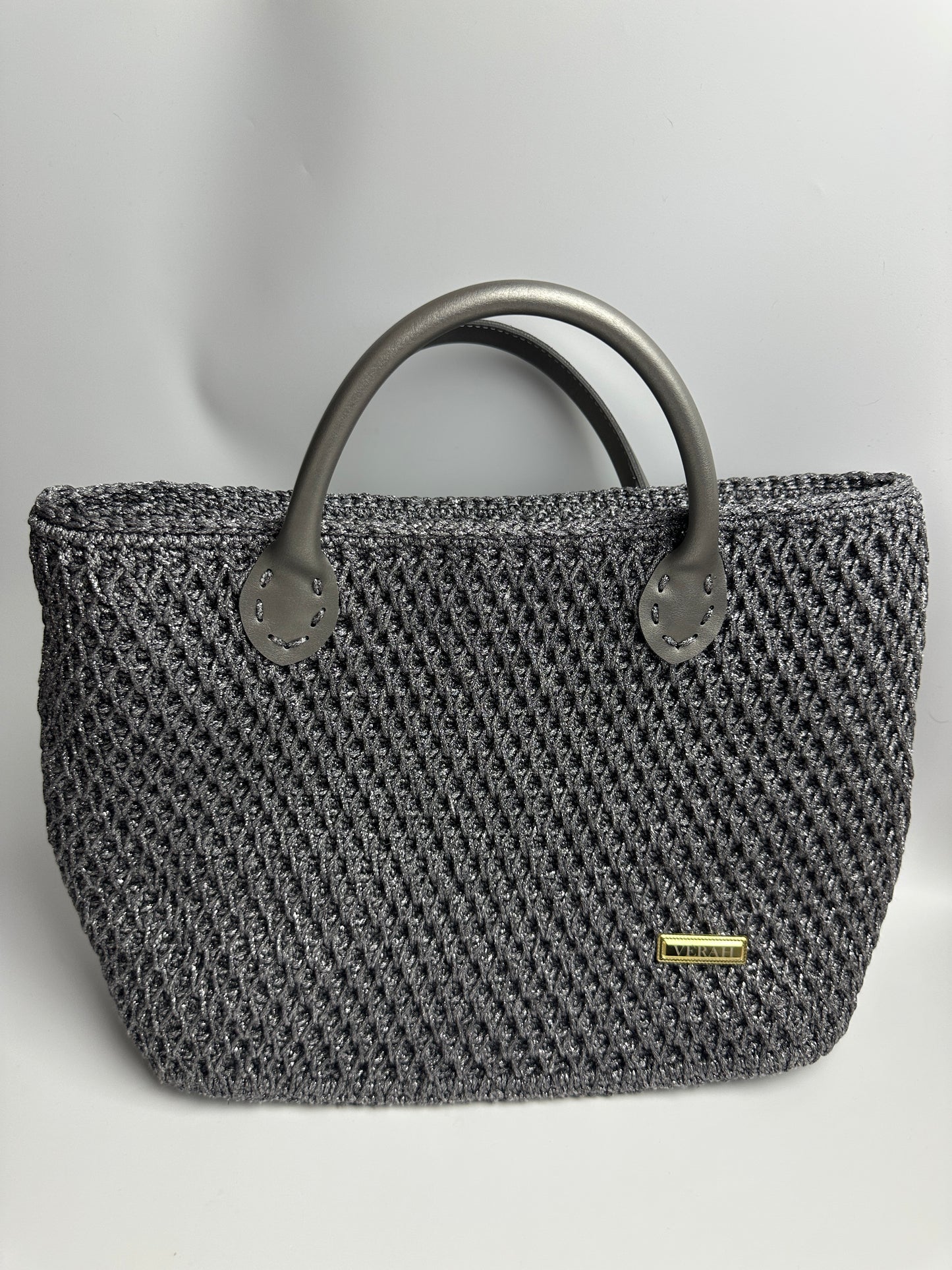 Silver Glow • Handcrafted Woven Bag