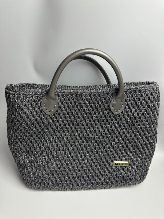 Silver Glow • Handcrafted Woven Bag