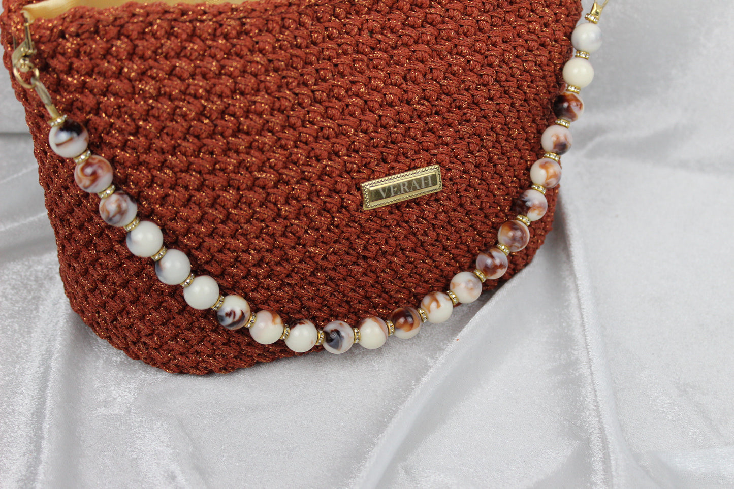 Pearl Accent • Handcrafted Woven Bag