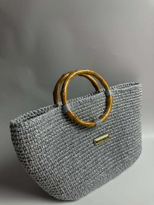 Bamboo Glow • Handcrafted Woven Bag