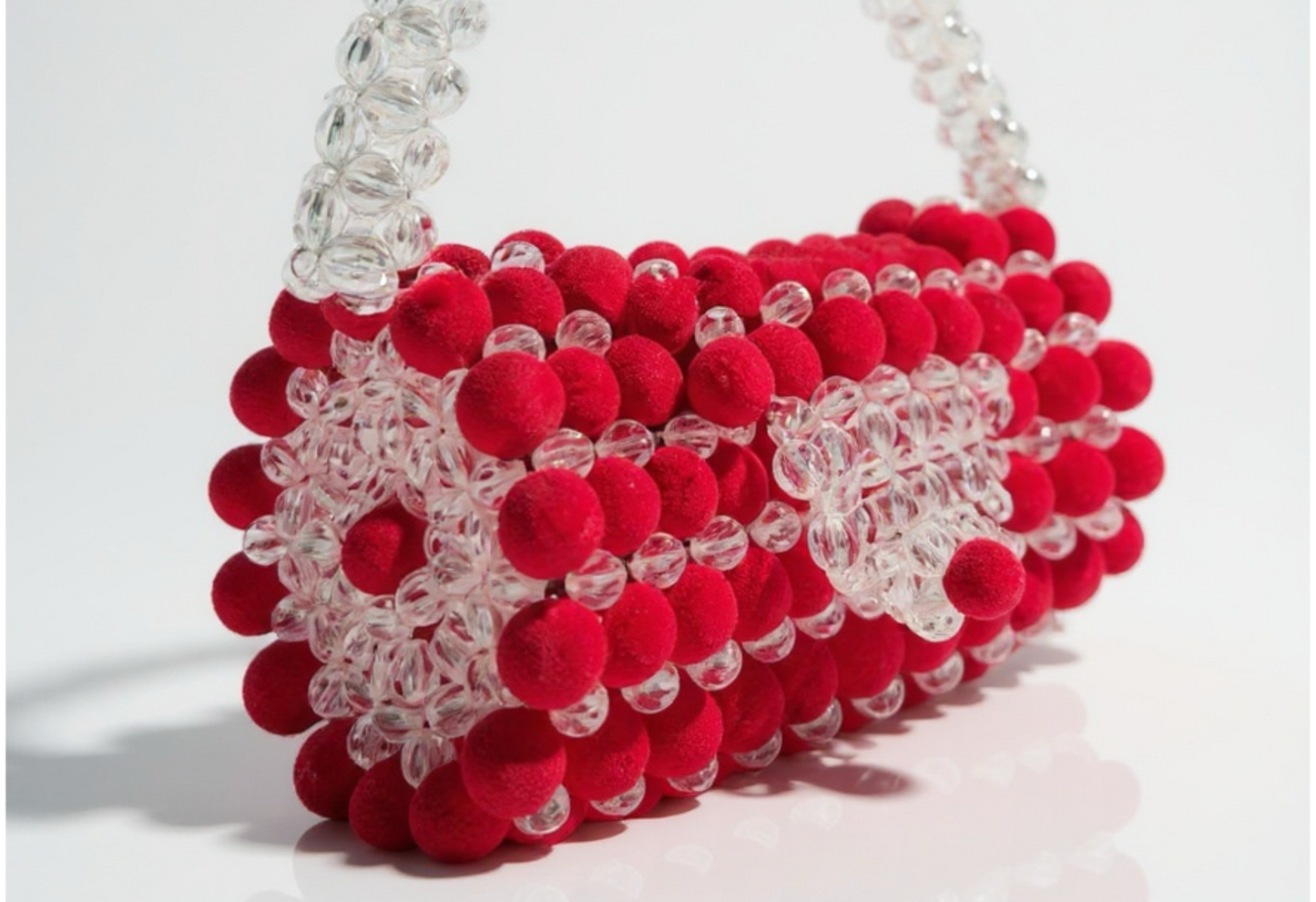 Red Crystal Touch • Handcrafted Woven Bag