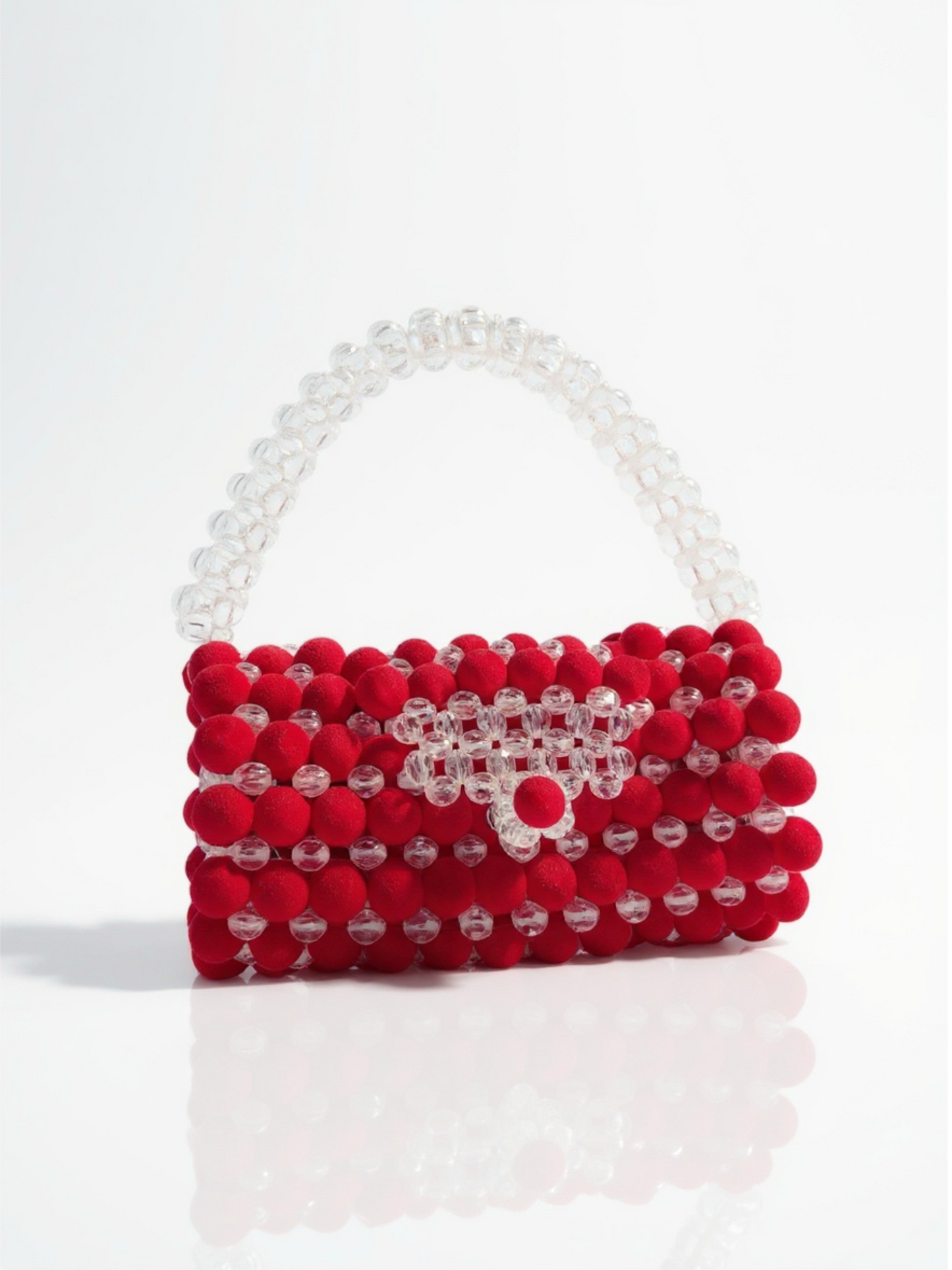 Red Crystal Touch • Handcrafted Woven Bag