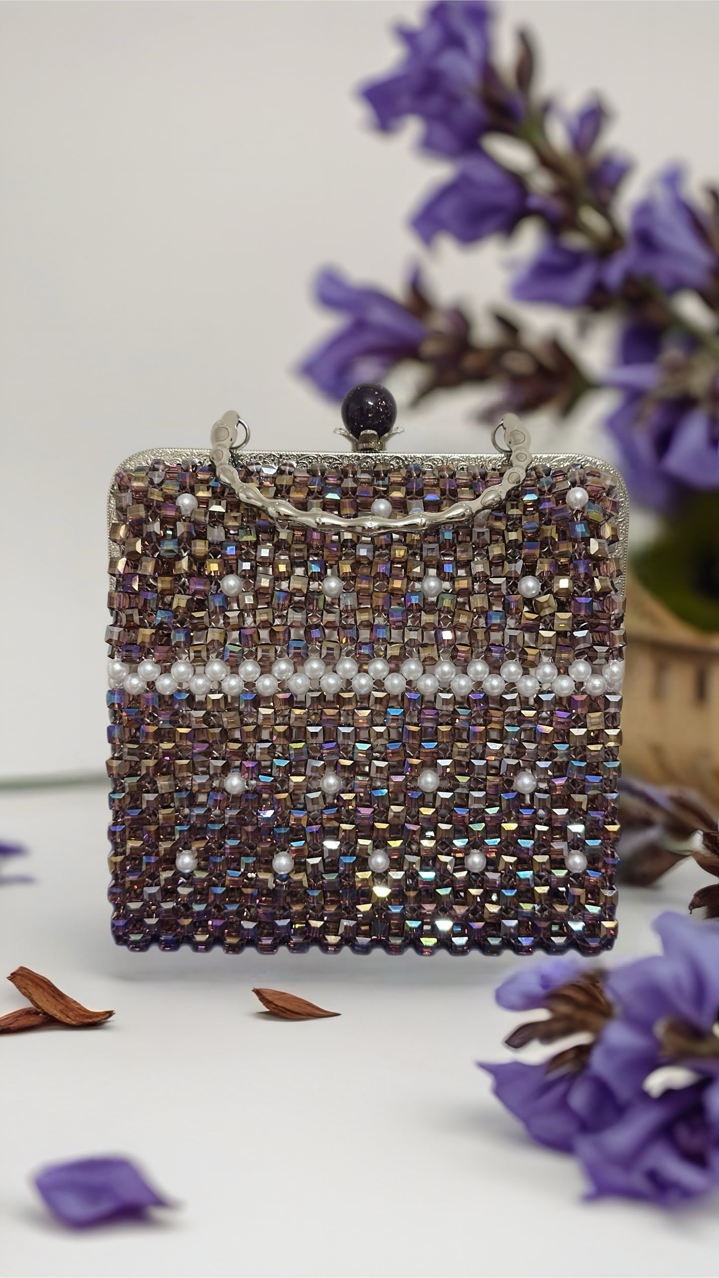 Amethyst Crystal • Handcrafted Woven Bag